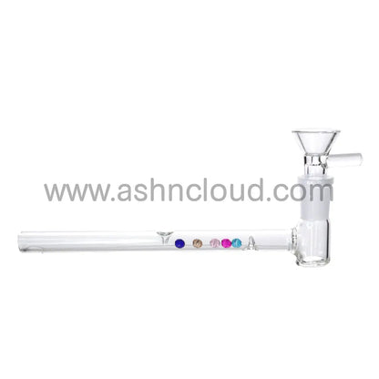 6 In - Crystal Stones Straight Oil Burner Water Pipe Bowl