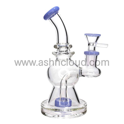 6 In - Curvy N Triangled Vent Mini Glass Bong 8 Colors