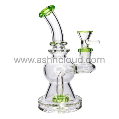 6 In - Curvy N Triangled Vent Mini Glass Bong 8 Colors