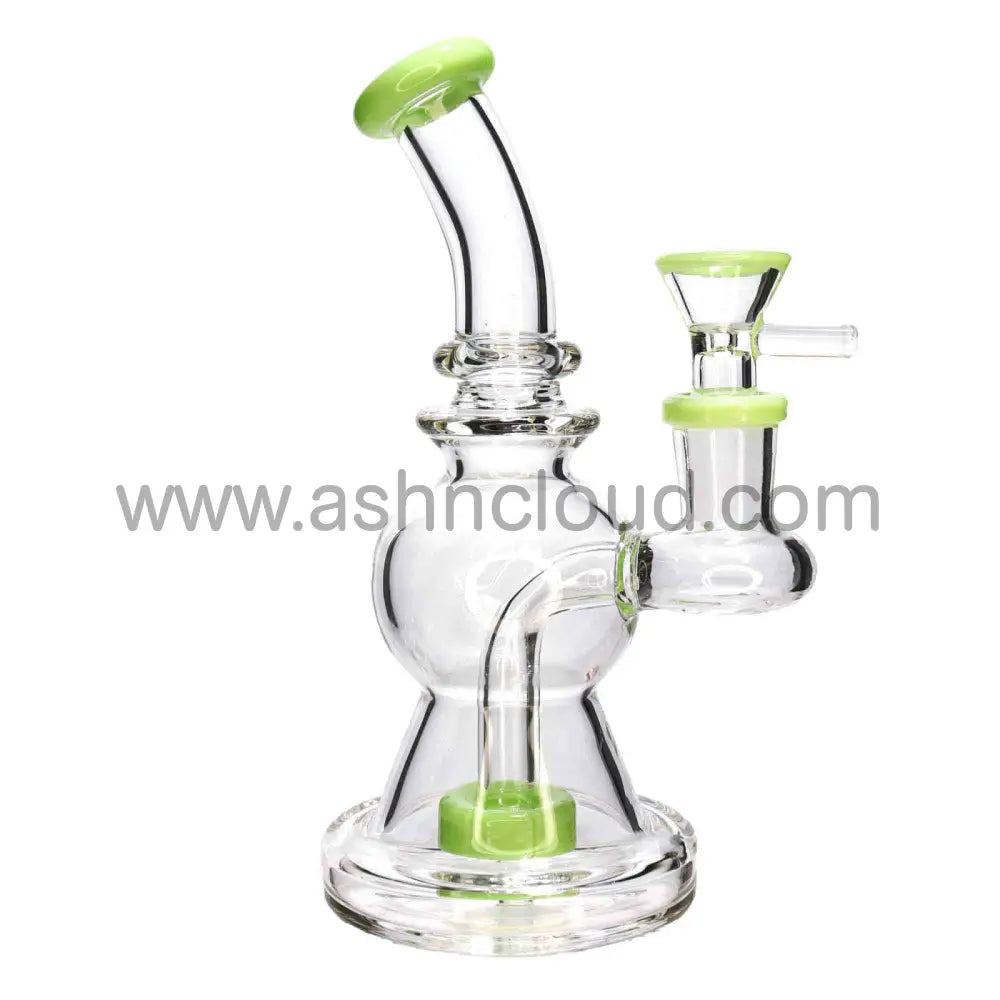 6 In - Curvy N Triangled Vent Mini Glass Bong 8 Colors