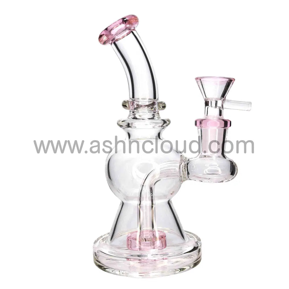 6 In - Curvy N Triangled Vent Mini Glass Bong 8 Colors