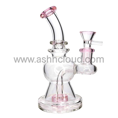 6 In - Curvy N Triangled Vent Mini Glass Bong 8 Colors