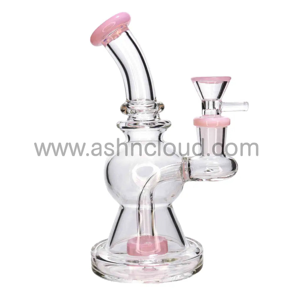 6 In - Curvy N Triangled Vent Mini Glass Bong 8 Colors