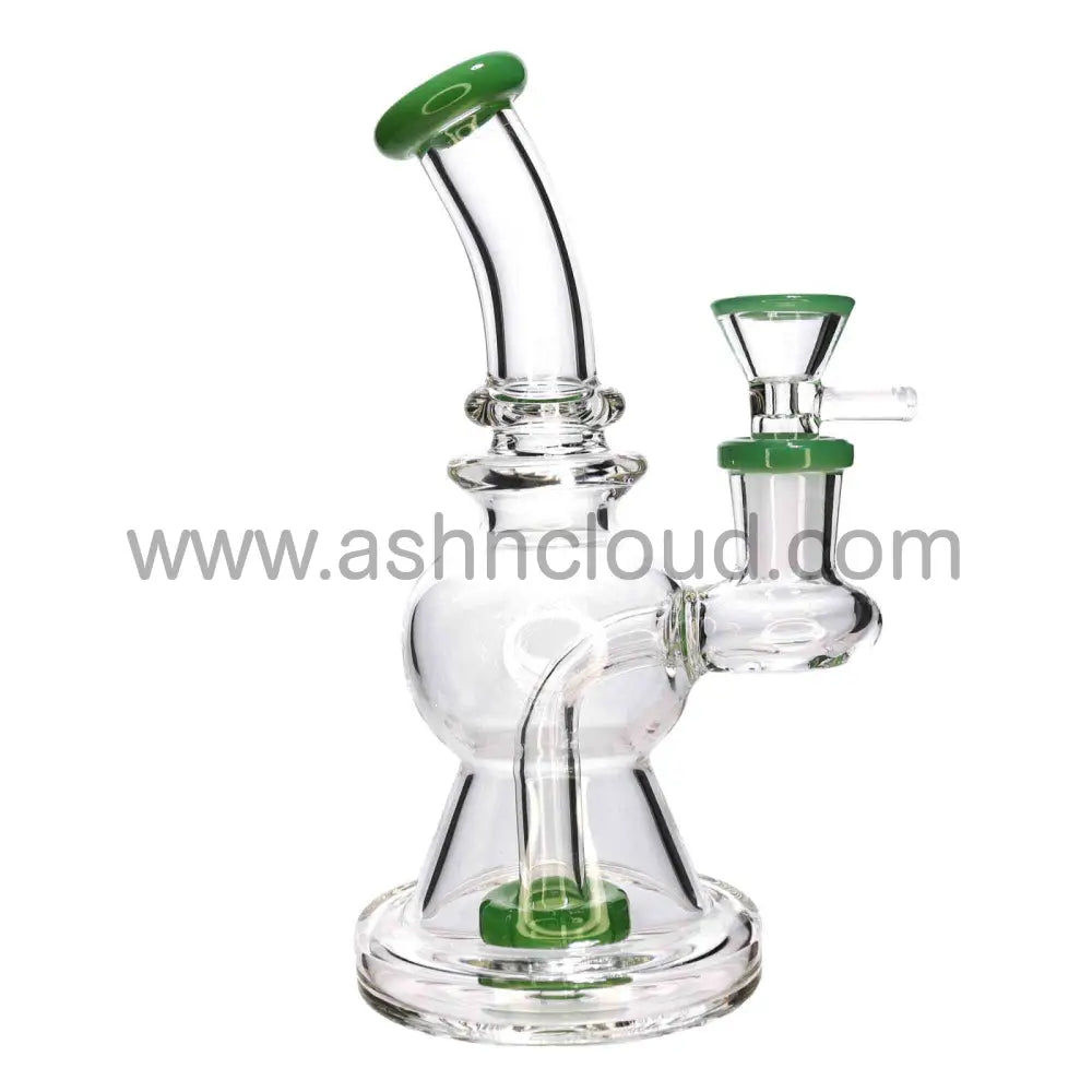 6 In - Curvy N Triangled Vent Mini Glass Bong 8 Colors