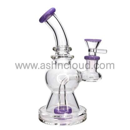 6 In - Curvy N Triangled Vent Mini Glass Bong 8 Colors