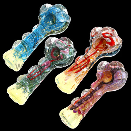 6 in - Dots Dicro Heavy Glass Spoon Pipe