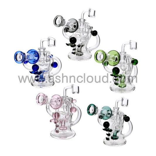 6 In - Exotic Clear Glass Mini Bong Recycler