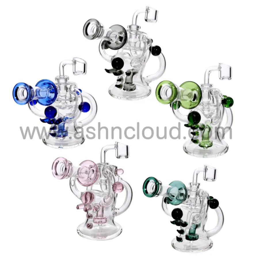 6 Inch Clear Glass Mini Recycler Bong