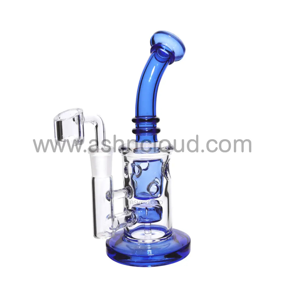 6 In - Fancy Classic Bong With Banger Perc Blue