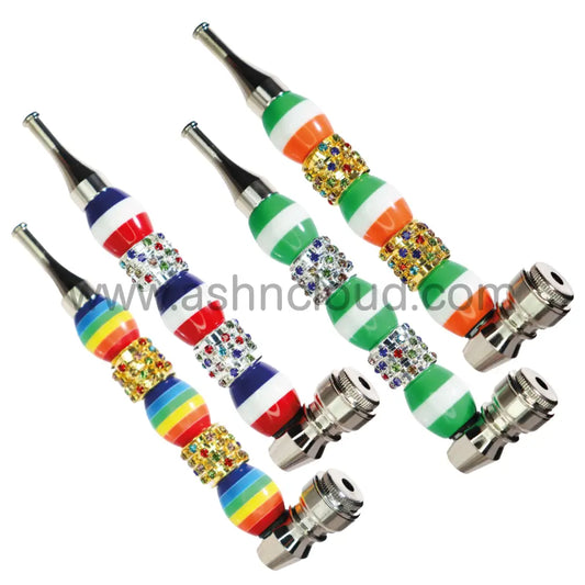 6 In - Fancy Diamond Ring Multicolor Metal Pipe