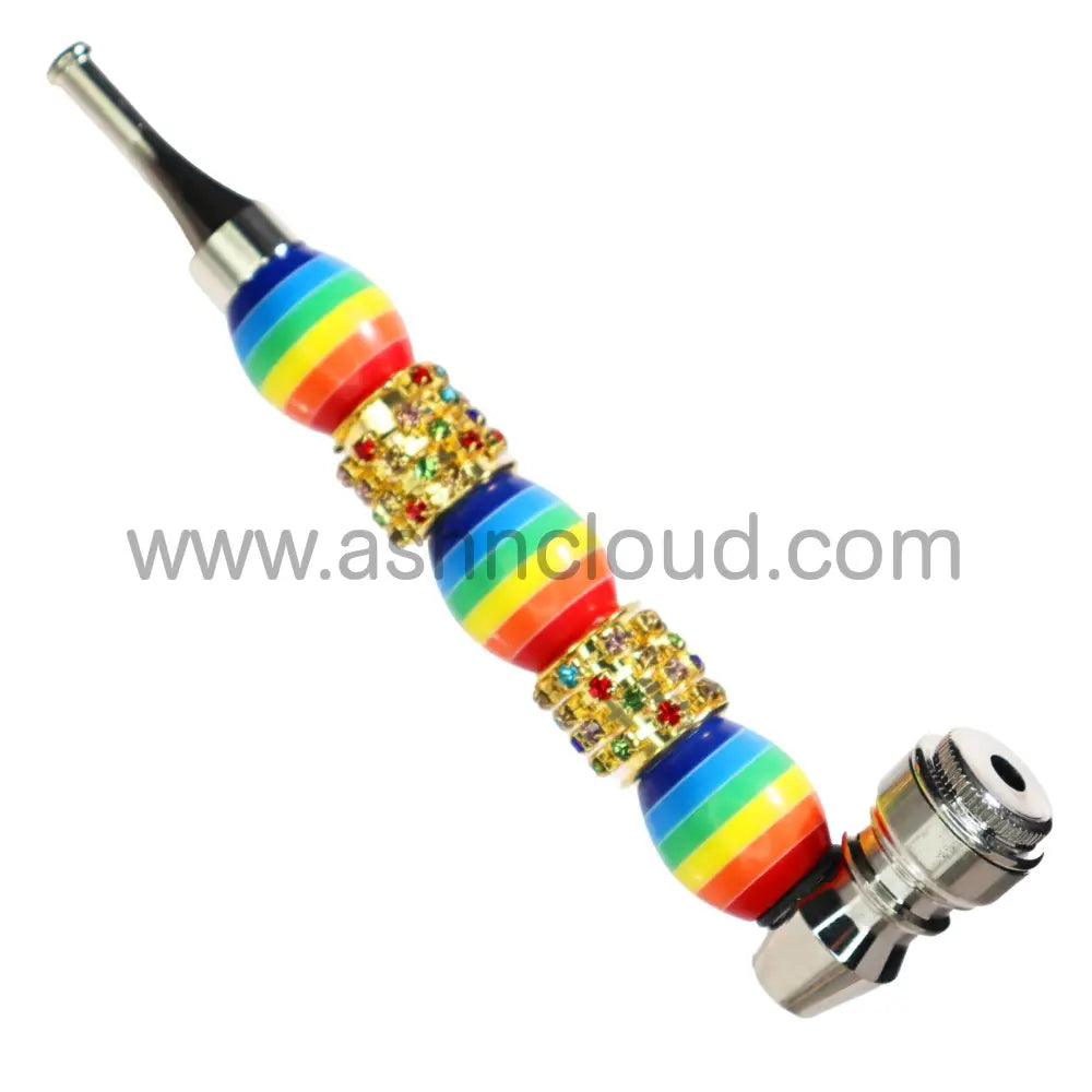 6 In - Fancy Diamond Ring Multicolor Metal Pipe