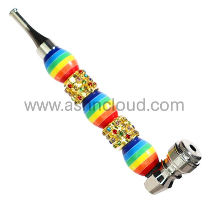 6 In - Fancy Diamond Ring Multicolor Metal Pipe