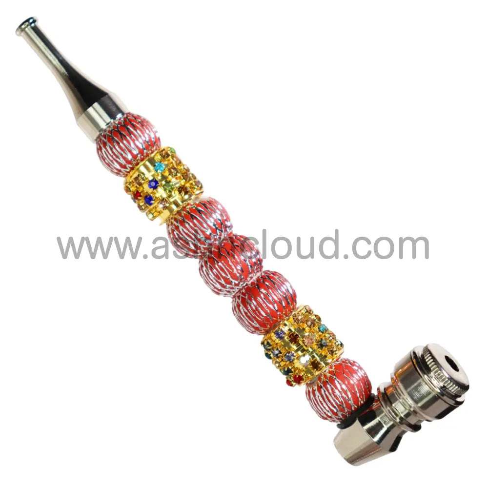 6 In - Fancy Diamond Ring Stylish Balls Metal Pipe
