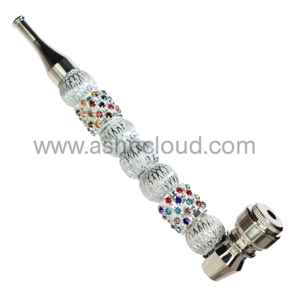 6 In - Fancy Diamond Ring Stylish Balls Metal Pipe