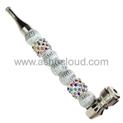 6 In - Fancy Diamond Ring Stylish Balls Metal Pipe
