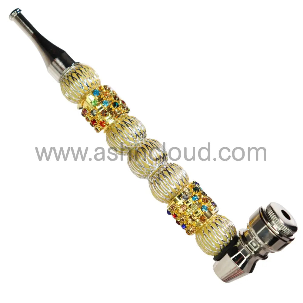 6 In - Fancy Diamond Ring Stylish Balls Metal Pipe
