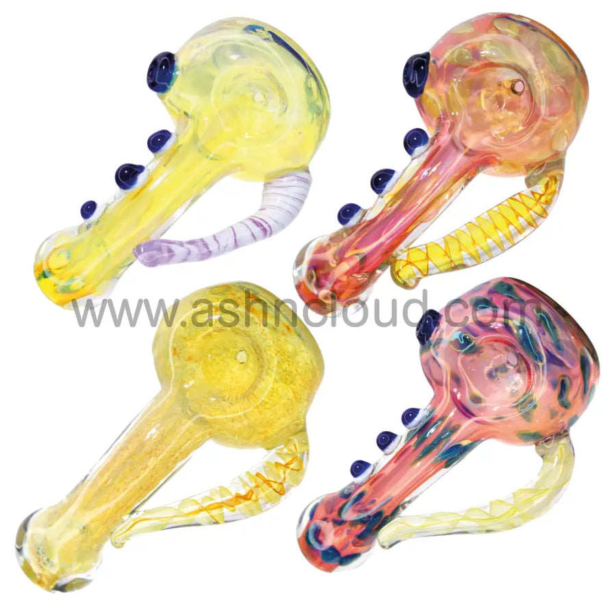 5.5 Inch Blue Garden Bug Character Glass Spoon Pipe