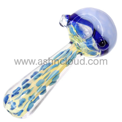 6 In - Fancy Fumed Honeycomb Glass Heavy Pipe Spoon