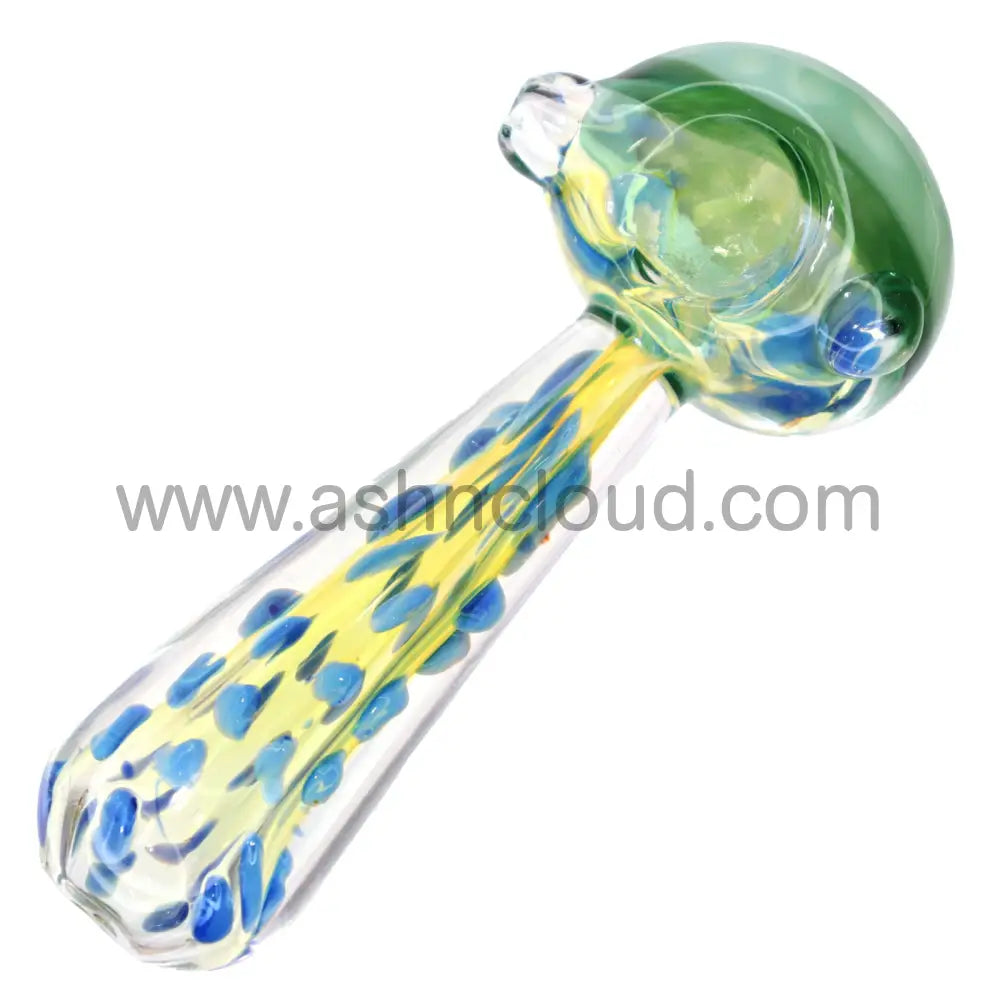 6 In - Fancy Fumed Honeycomb Glass Heavy Pipe Spoon