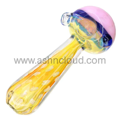 6 In - Fancy Fumed Honeycomb Glass Heavy Pipe Spoon