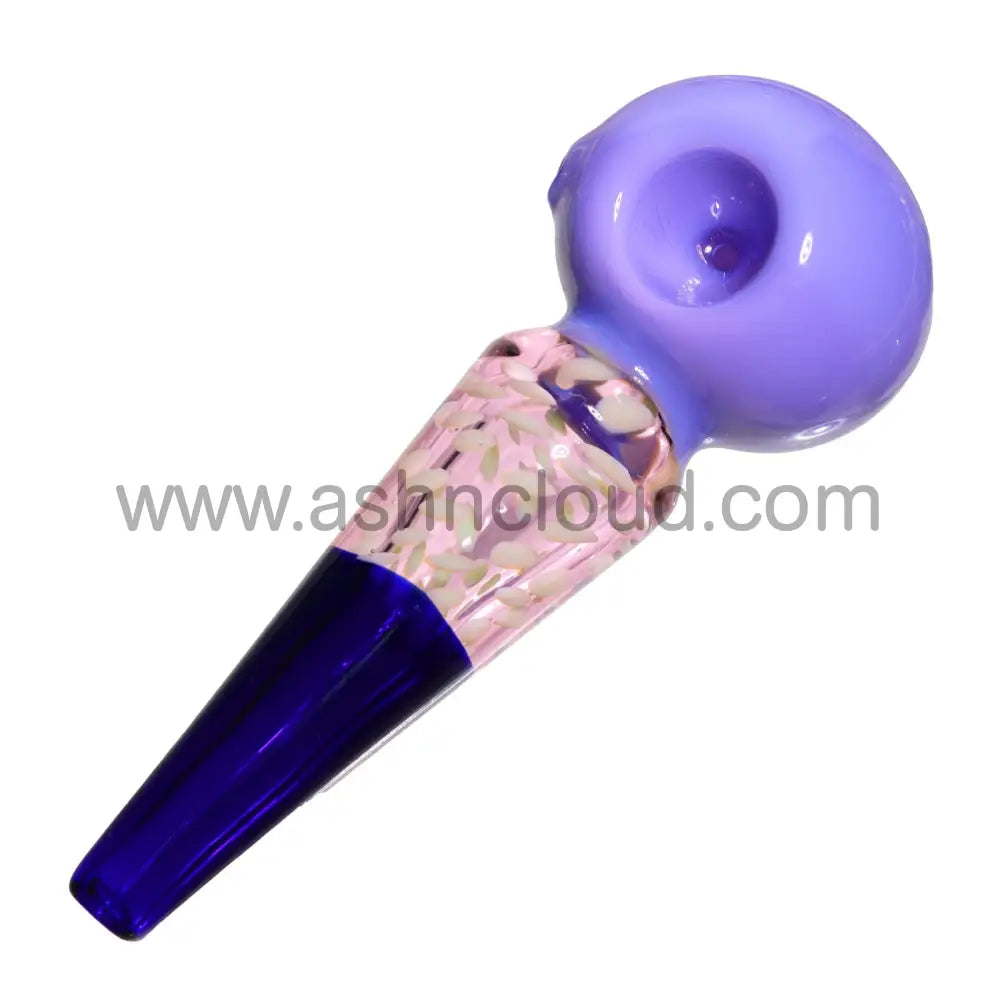 6 In - Fancy Glass Spoon Hand Pipe Multicolor