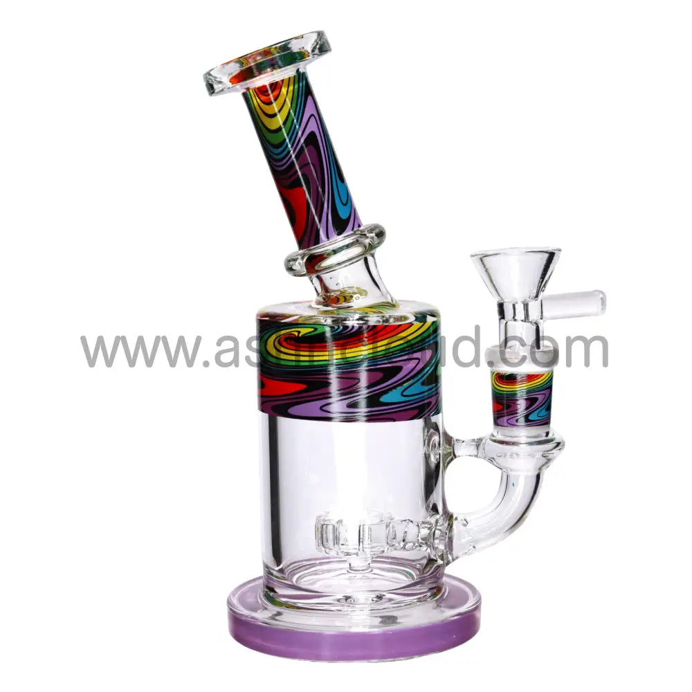 6 In - Fancy Mini Glass Bong Wig Wag Colorful