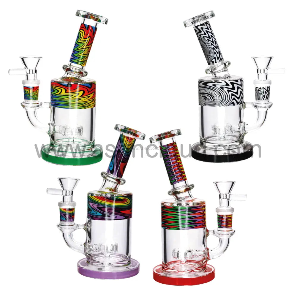 6 In - Fancy Mini Glass Bong Wig Wag Colorful