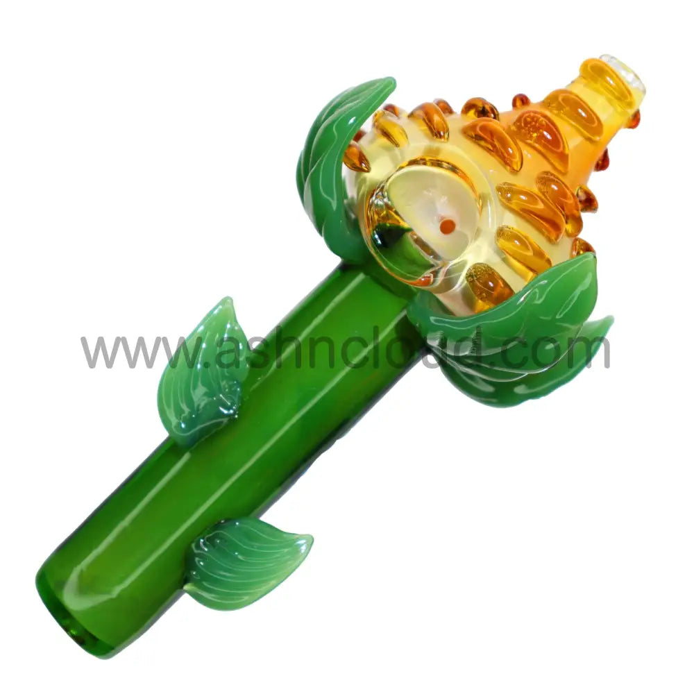 6 In - Fancy Multicolor Flowers Hand Pipe Spoon Glass