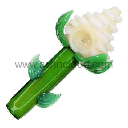 6 In - Fancy Multicolor Flowers Hand Pipe Spoon Glass