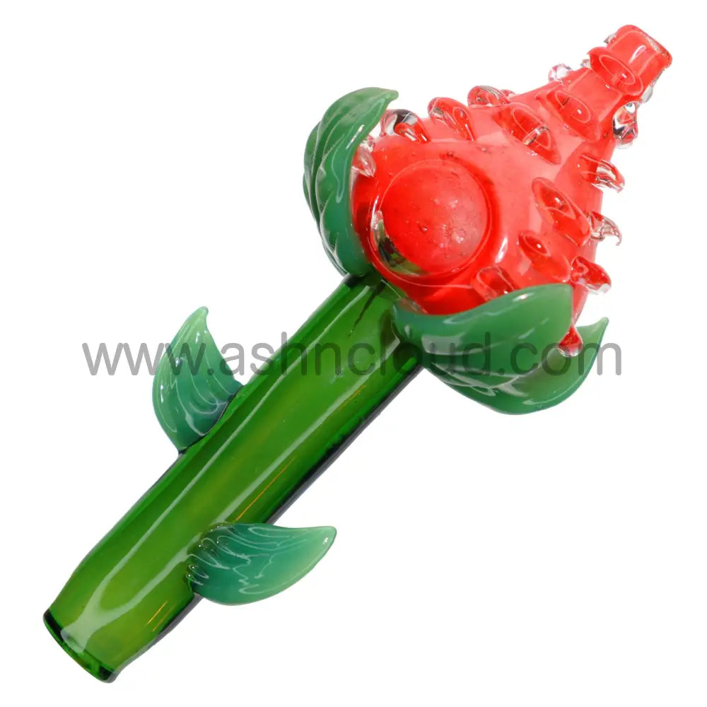 6 In - Fancy Multicolor Flowers Hand Pipe Spoon Glass