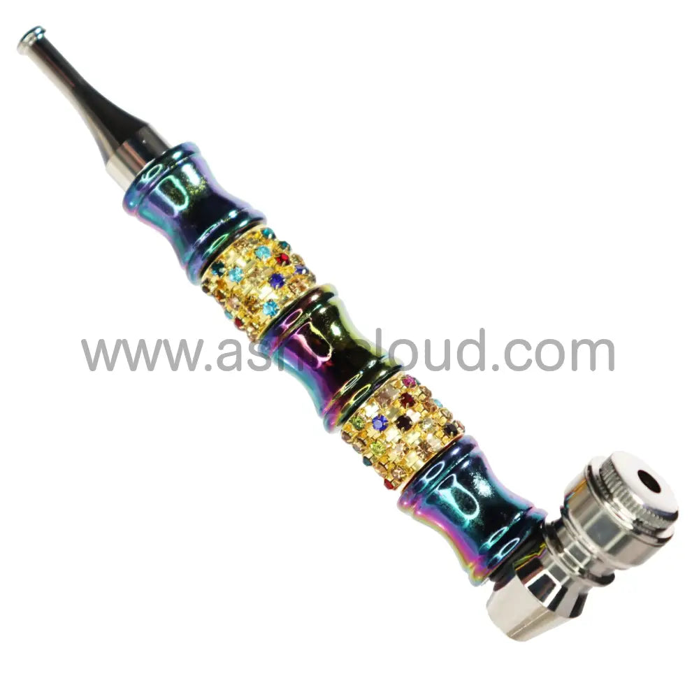 6 In - Fancy Rainbow Diamond Metal Pipe