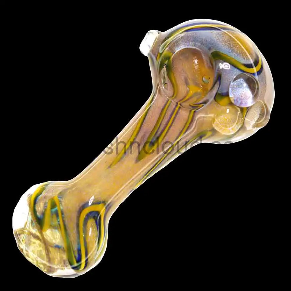 6 in - Flat Handle Fancy Multicolor Hand Pipe Spoon