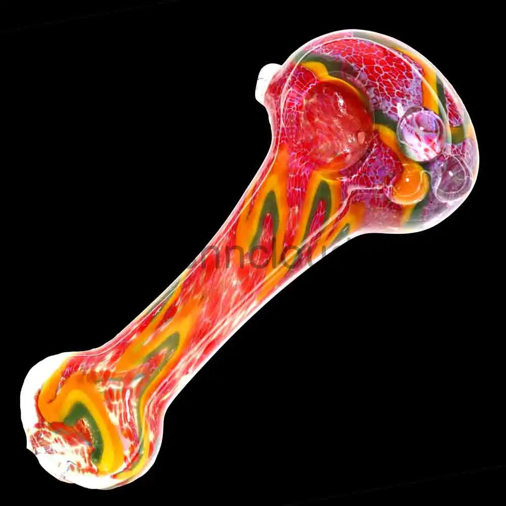 6 in - Flat Handle Fancy Multicolor Hand Pipe Spoon