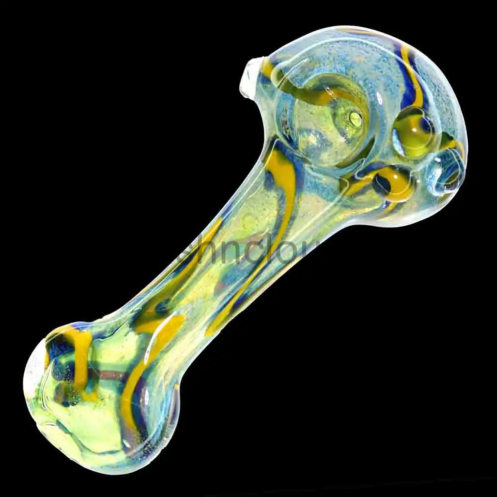 6 in - Flat Handle Fancy Multicolor Hand Pipe Spoon