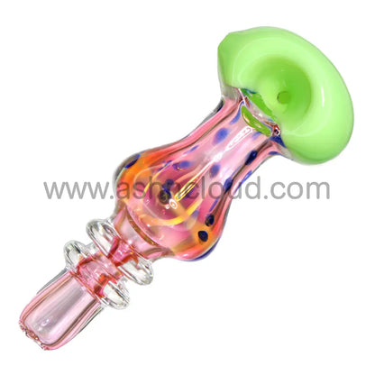 6 In - Fumed Pink Polka Dots Slime Spoon Hand Pipe