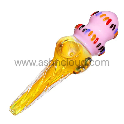 6 In - Funny Multicolor Ice Cream Spoon Hand Pipe