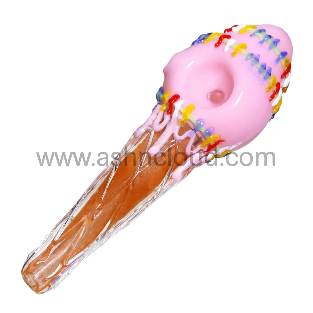 6 In - Funny Multicolor Ice Cream Spoon Hand Pipe