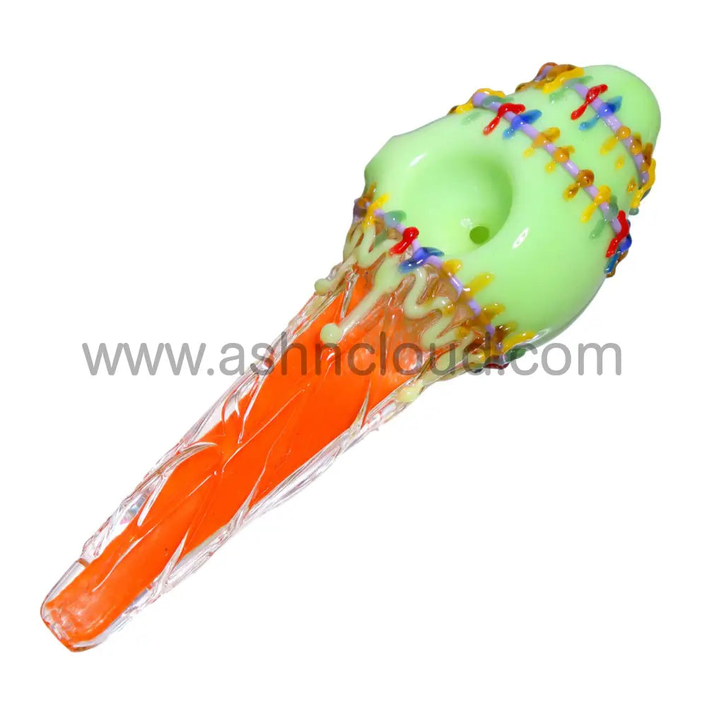 6 In - Funny Multicolor Ice Cream Spoon Hand Pipe