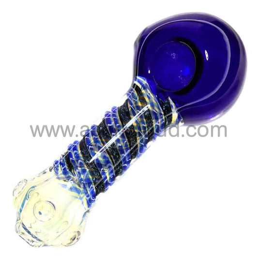6 in - Heavy Dicro Swirl Color Head Glass Spoon Pipe