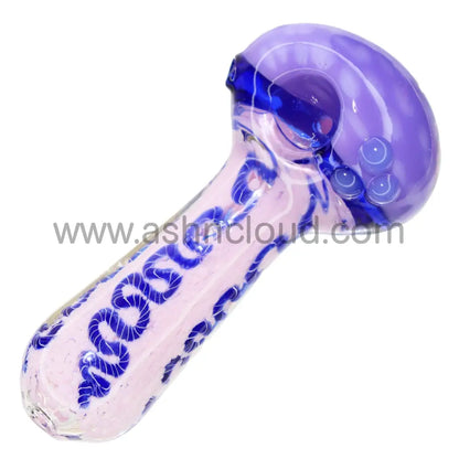 6 In - Heavy Honeycomb Glass Swirl Tails Hand Pipe Spoon