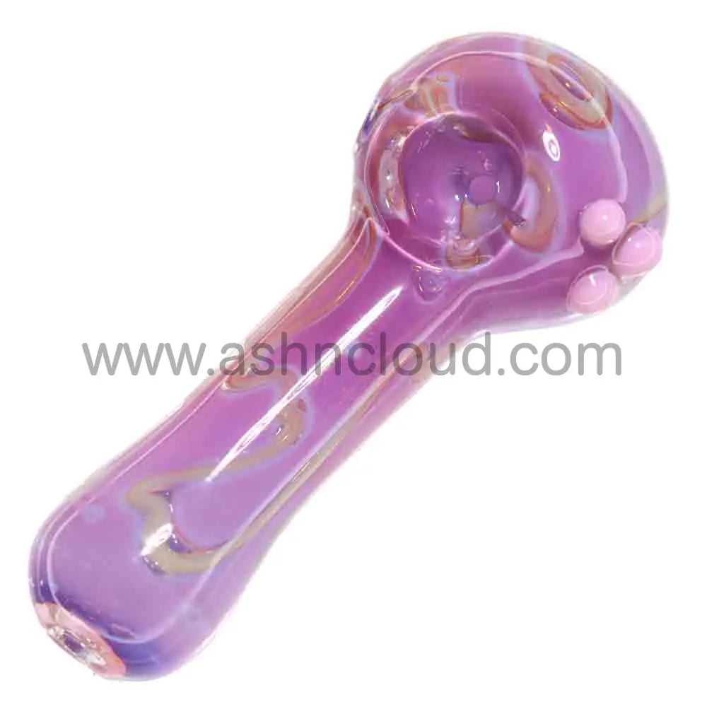 6 in - Heavy Slime Pink/Purple Glass Spoon Pipe