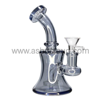 6 In - Iridescent Metalic Glow Curvy Glass Mini Bong Dab Rig