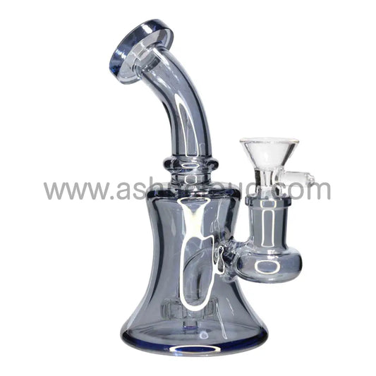 6 In - Iridescent Metalic Glow Curvy Glass Mini Bong Dab Rig