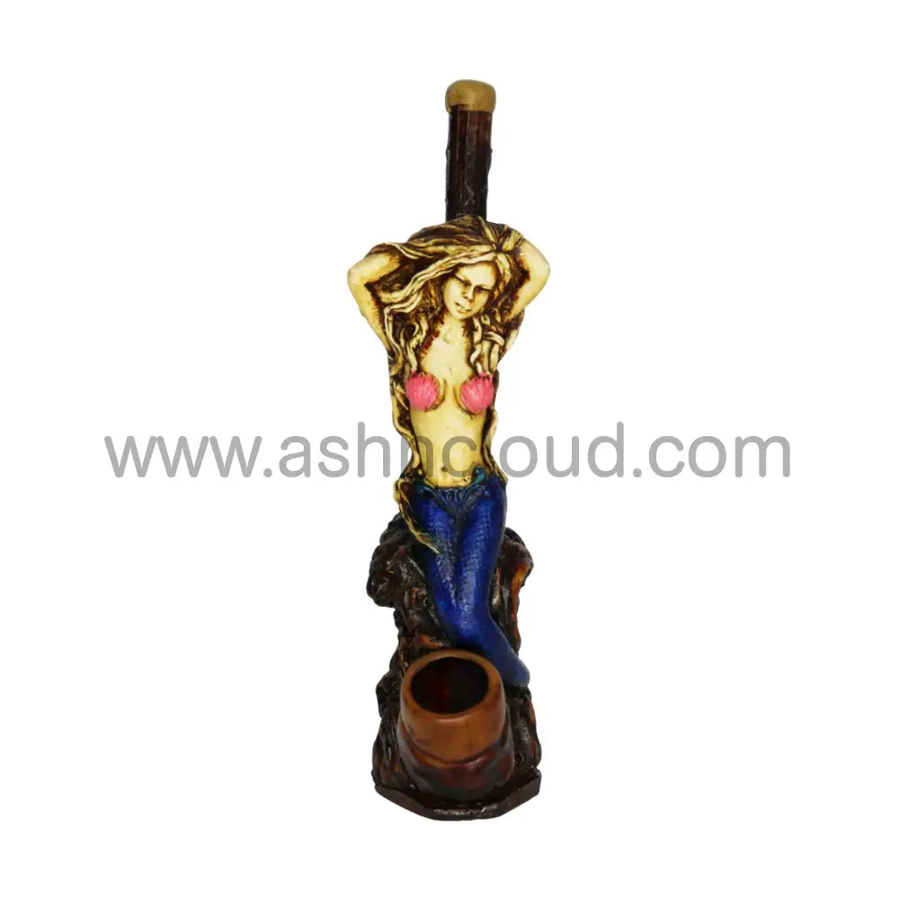 6 Inch Mermaid Design Handmade Glass Bong