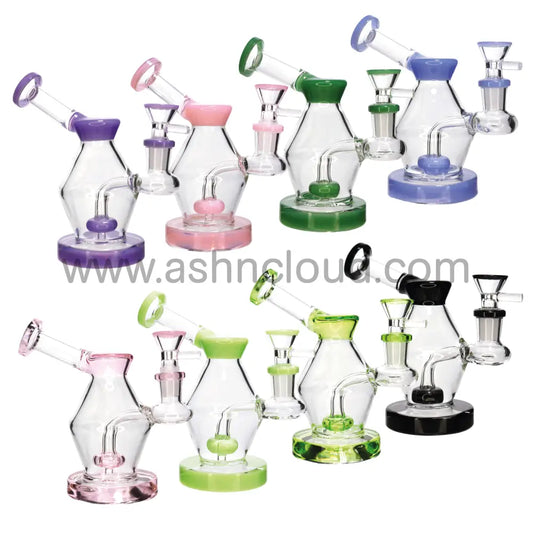 6 In - Mini 45 Degress Glass Bong Slime 8 Colors