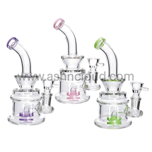 6 in - Mini Clear Glass Slime Colors Bong