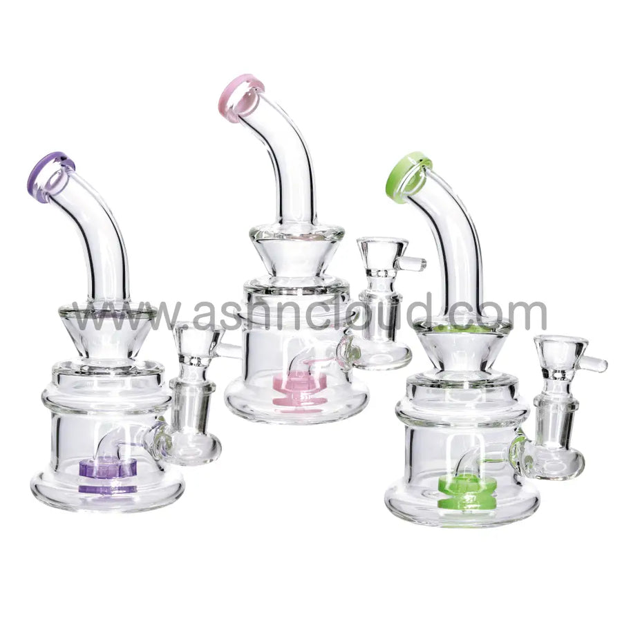 6 Inch Mini Clear Slime Color Glass Bong