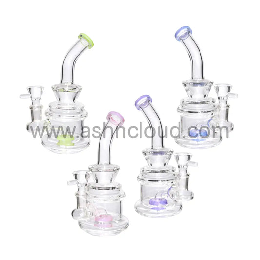 6 In - Mini Clear Glass Slime Colors Bong