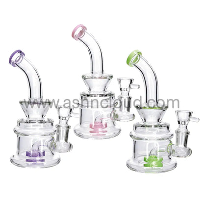 6 in - Mini Clear Glass Slime Colors Bong