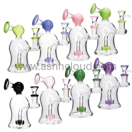 6 In - Mini Curvy 8 Colors 45 Degree Glass Bong